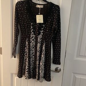 A'reve Black‎ sweater /jacket  Button up lace detail jacket by  all decd out NWT